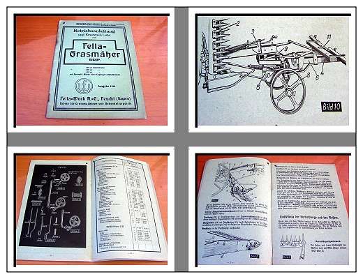 Fella Grasmäher Betriebsanleitung & Ersatzteile 1941