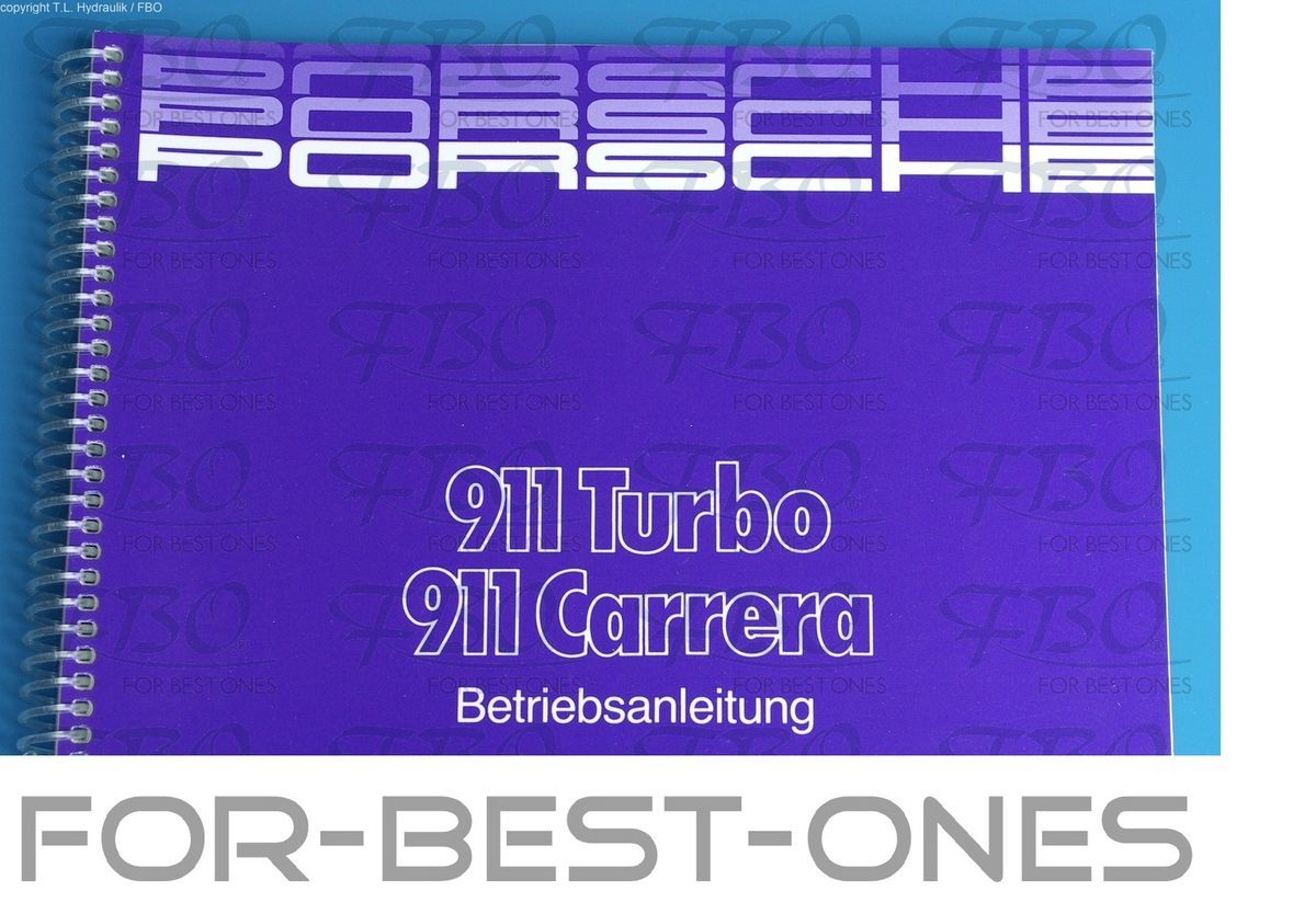 Bedienungsanleitung Porsche 911 Carrera Turbo 930 G Modell NEU