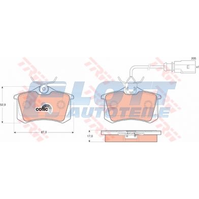 SEAT ALHAMBRA IBIZA 4 7V8 TRW BREMSBELÄGE HINTEN