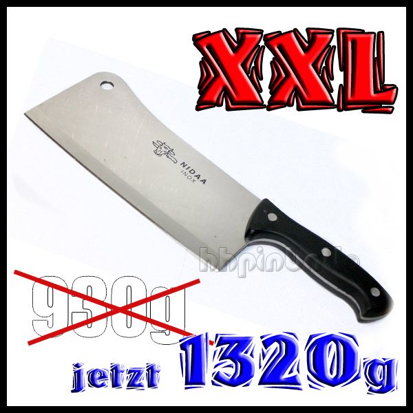 XXL 930g EDELSTAHL HACKBEIL KÜCHENBEIL HACKMESSER METZGERBEIL