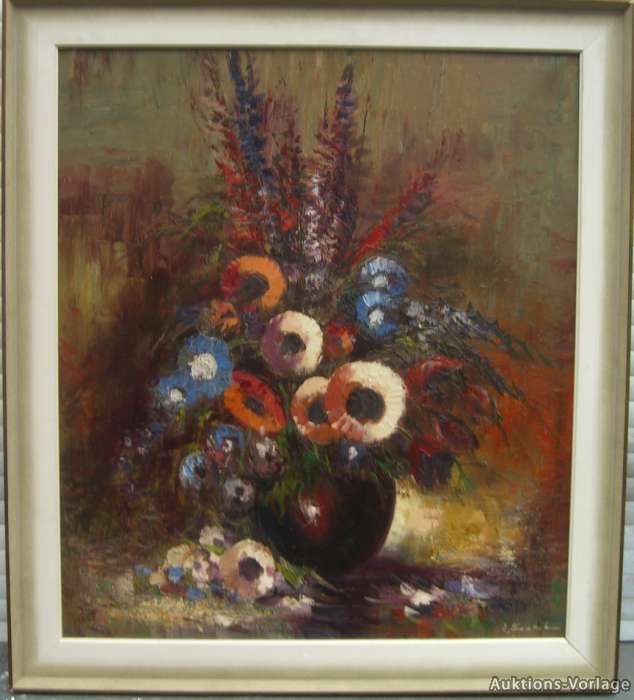 GUNTER SEEKATZ *1928 STILLEBEN MOHN BLÜTEN UM 1960 KUNST PAINTING