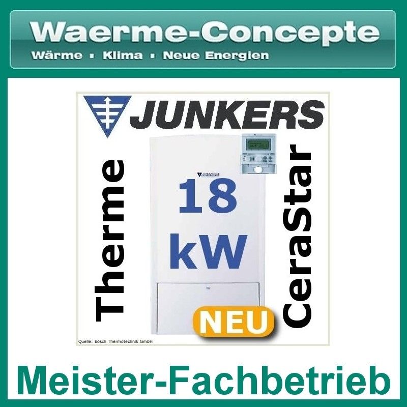 Junkers Cerastar ZSN 18 7 KE 23/21 Gas Heizwert Therme Gastherme