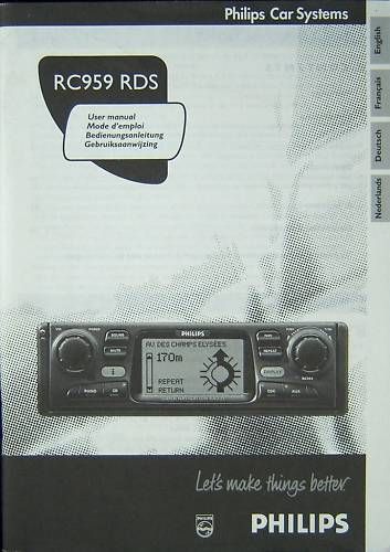 Bedienungsanleitung Philips RC 959 mit Pinbelegung