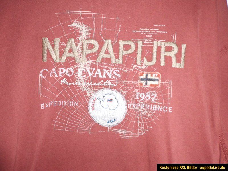 Original Napapijri Herren T Shirt Shirt SOBAT Gr. XXXL 3XL Langarm 100