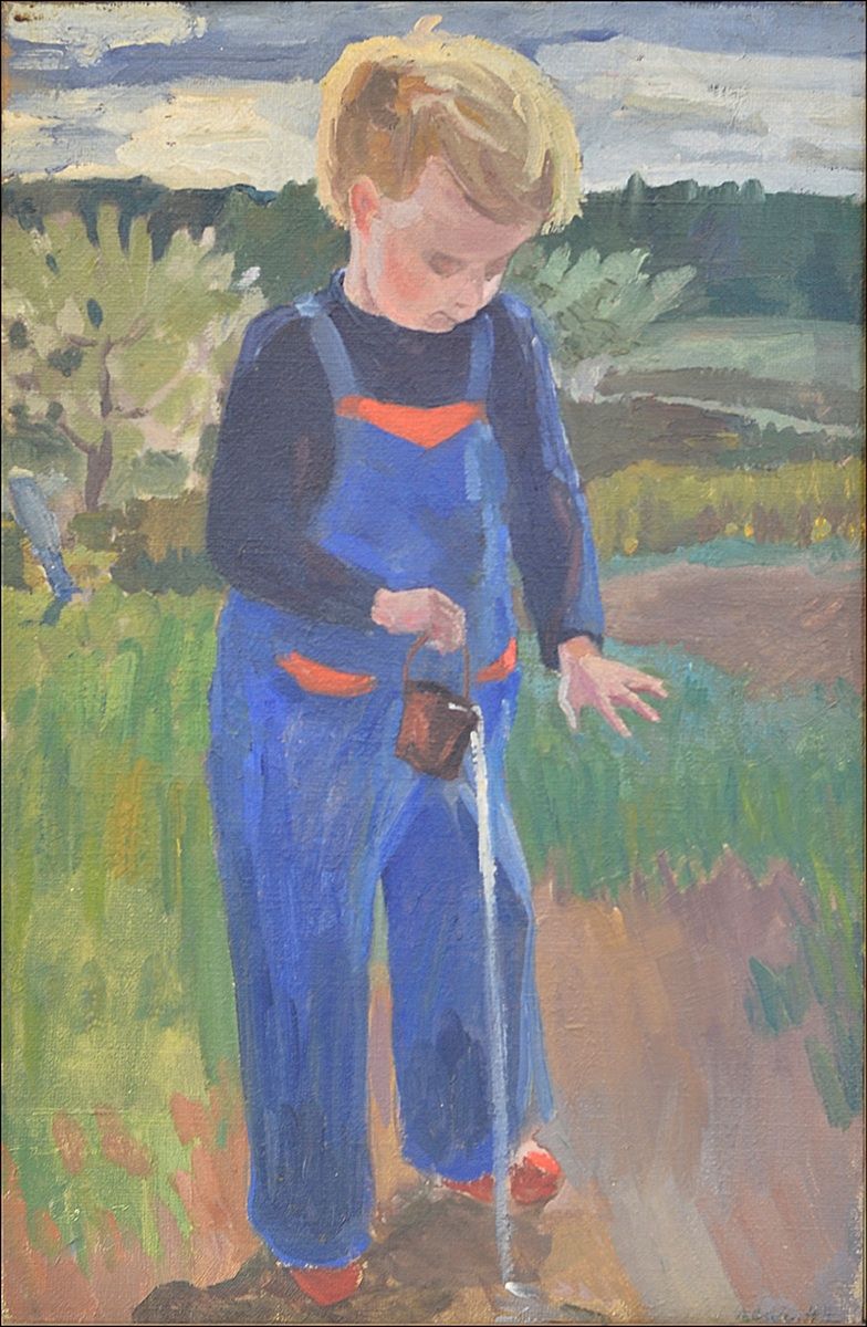 VERZ. KARL ADSER (1912–1995) »JUNGE IM GARTEN«  HOCHW